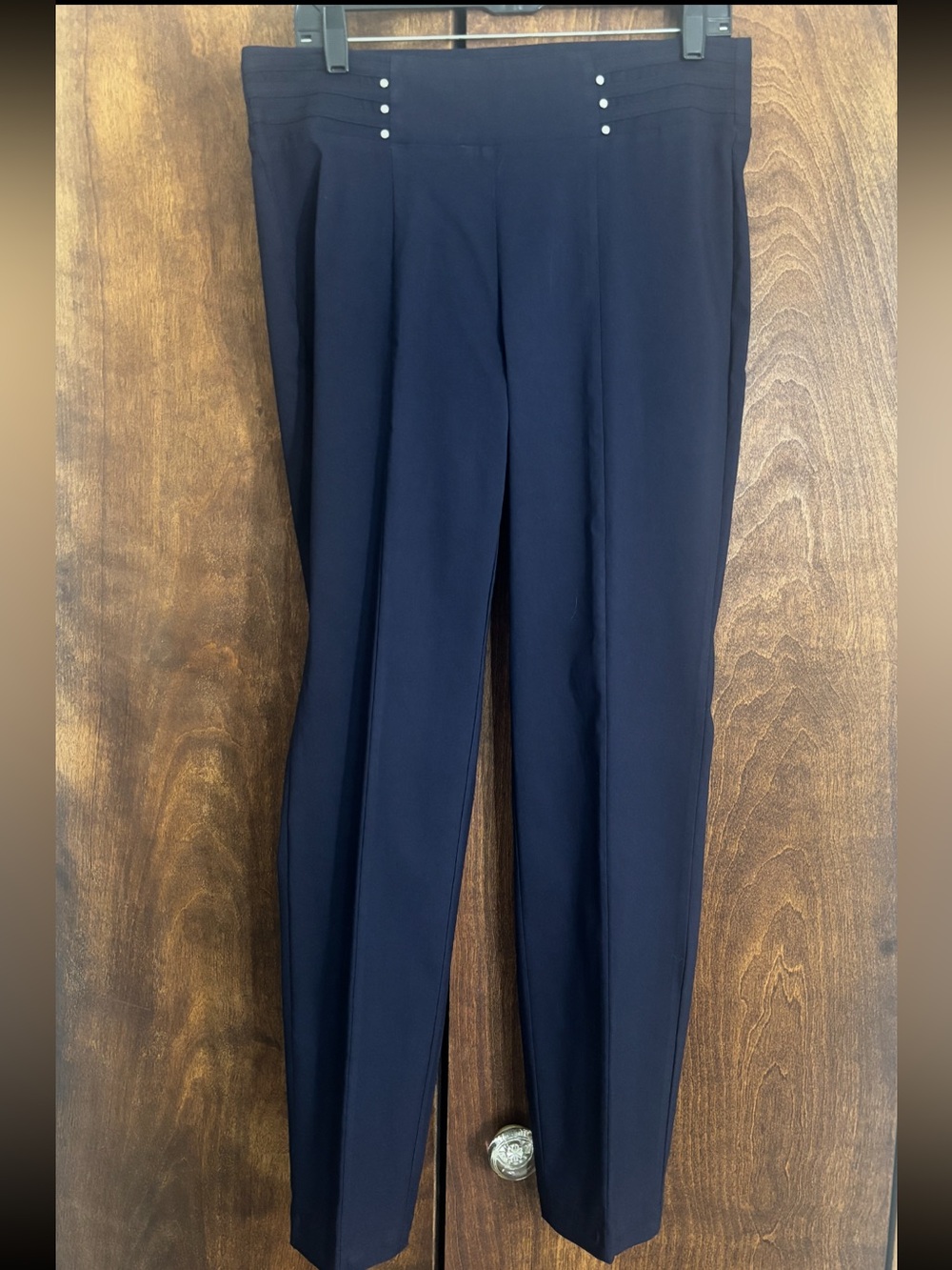 Rafaella Navy Straight-Leg Pants